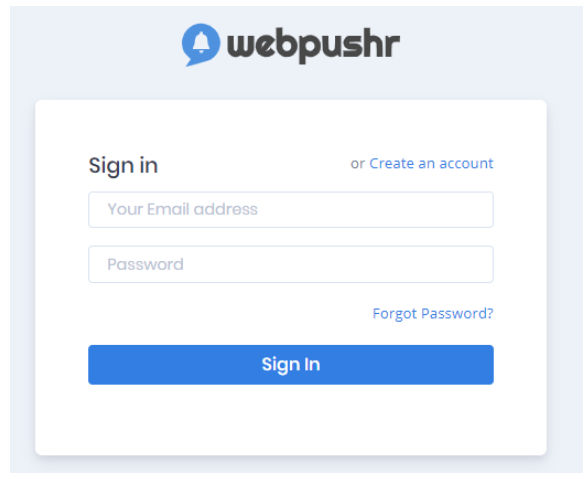 webpushr login